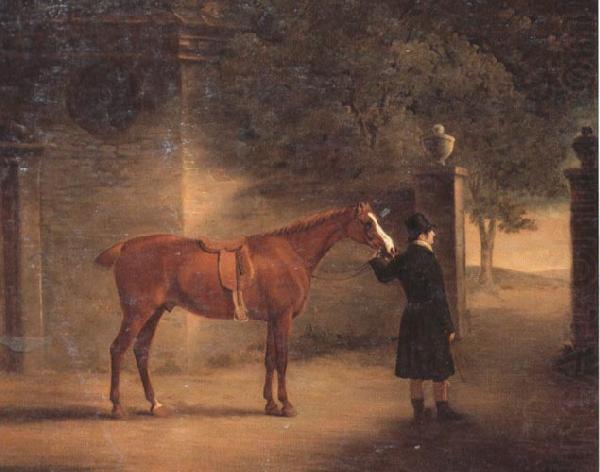 John Ferneley Mr Wombell's Hunter with a Groom in a Courtyard china oil painting image